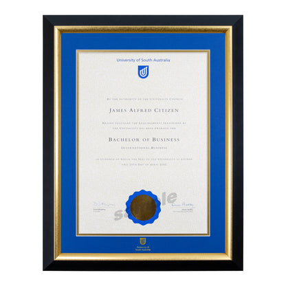 Premium Gold Single Certificate Frame - University of South Australia