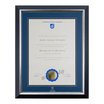 Premium Silver Single Certificate Frame - University of South Australia