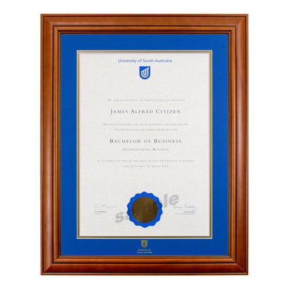 Traditional Timber Single Certificate Frame - University of South Australia