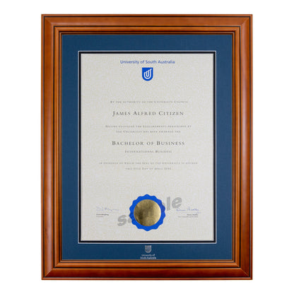 Traditional Timber Single Certificate Frame - University of South Australia